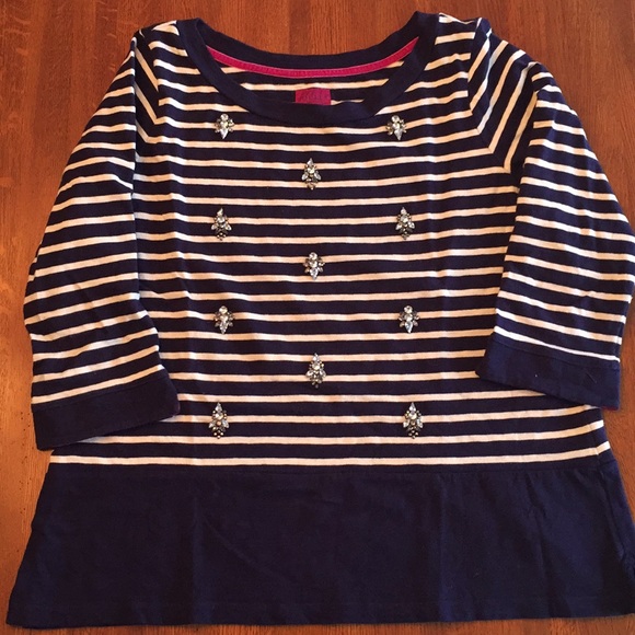 Joules Tops - Joules Striped Navy Sweatshirt Jewels, US size 14